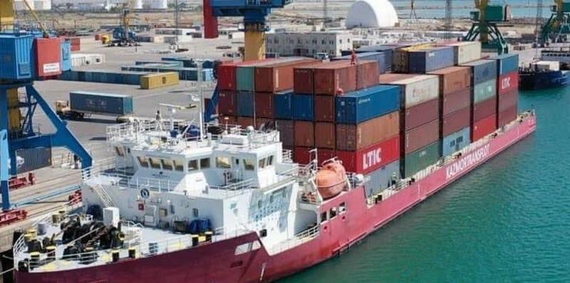 Новый контейнеровоз «Сункар» отправился в плавание из порта Актау