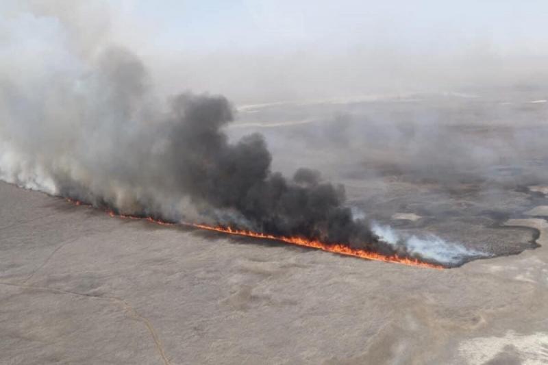 Смог от горящего камыша достиг пределов Атырау (видео)