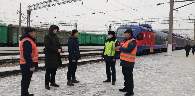 Теміржол бекеттері мен пойыздағы заң бұзушылықты төмендету акциясы өтіп жатыр