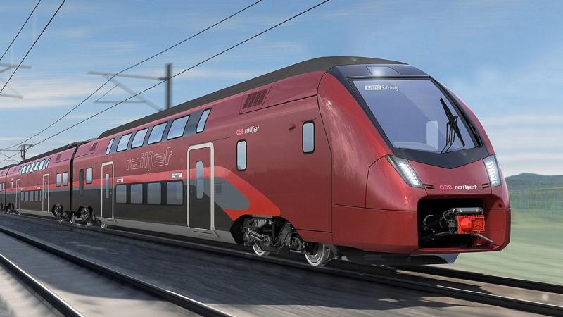 Австрия жолдарында қос қабатты Railjet пойыздары қатынайды